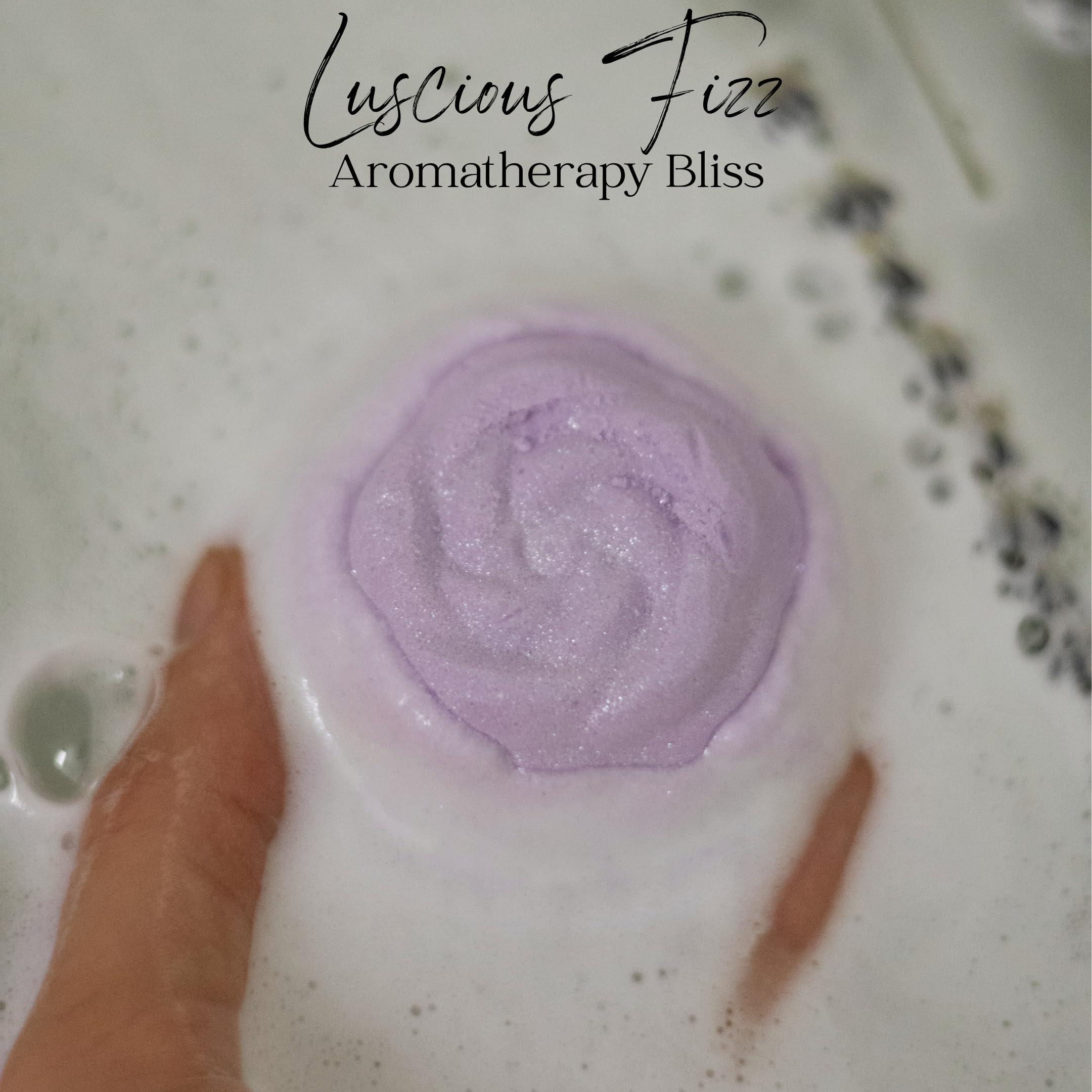 EvolutionUSA Lavender Dreams bombs fizzing in a warm bath.