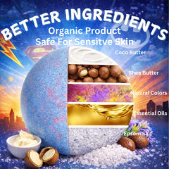 EvolutionUSA Organic Kids Bath Bombs feature gentle, natural ingredients for playful baths.