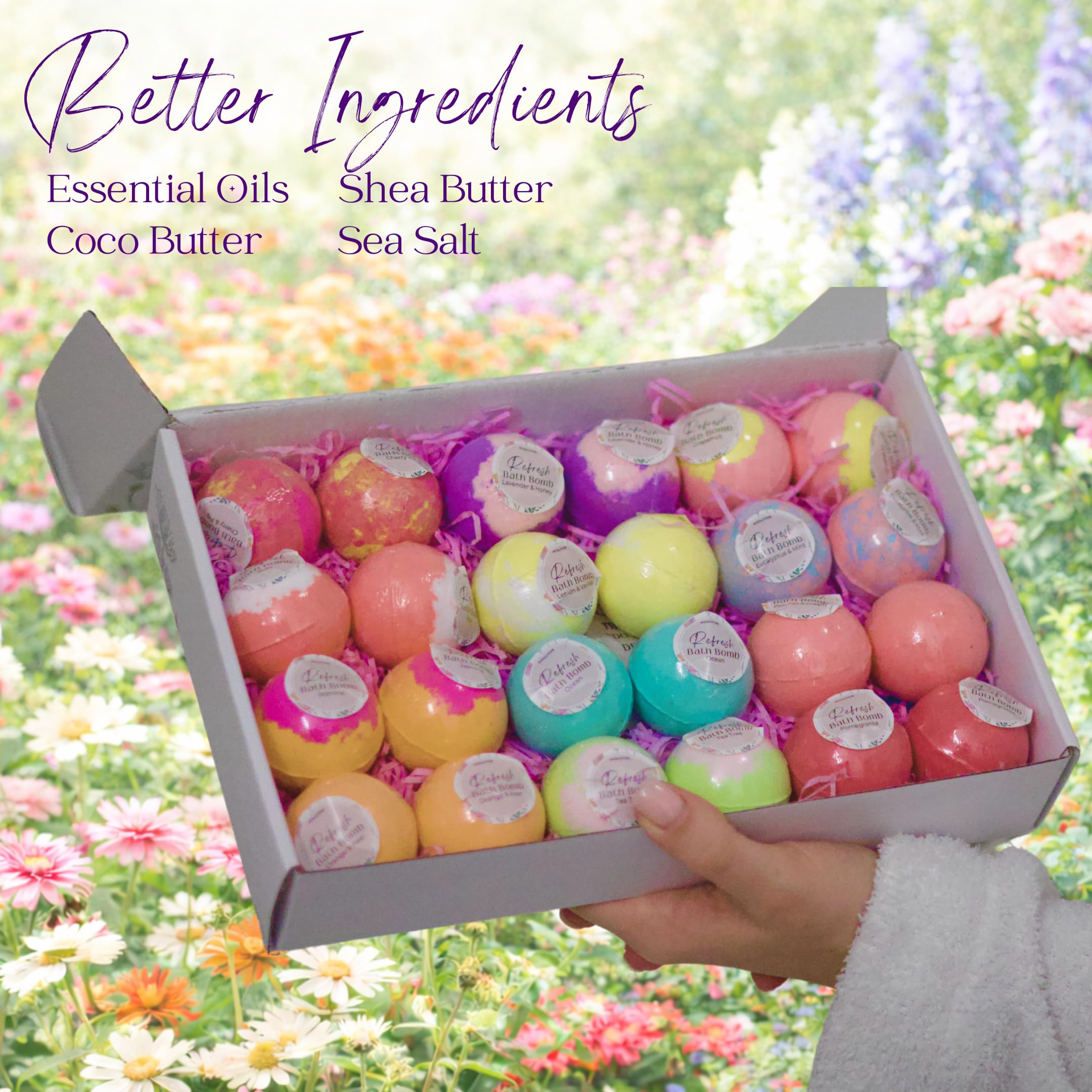 EvolutionUSA Refresh ingredients highlight shea and cocoa butter for skin softness.