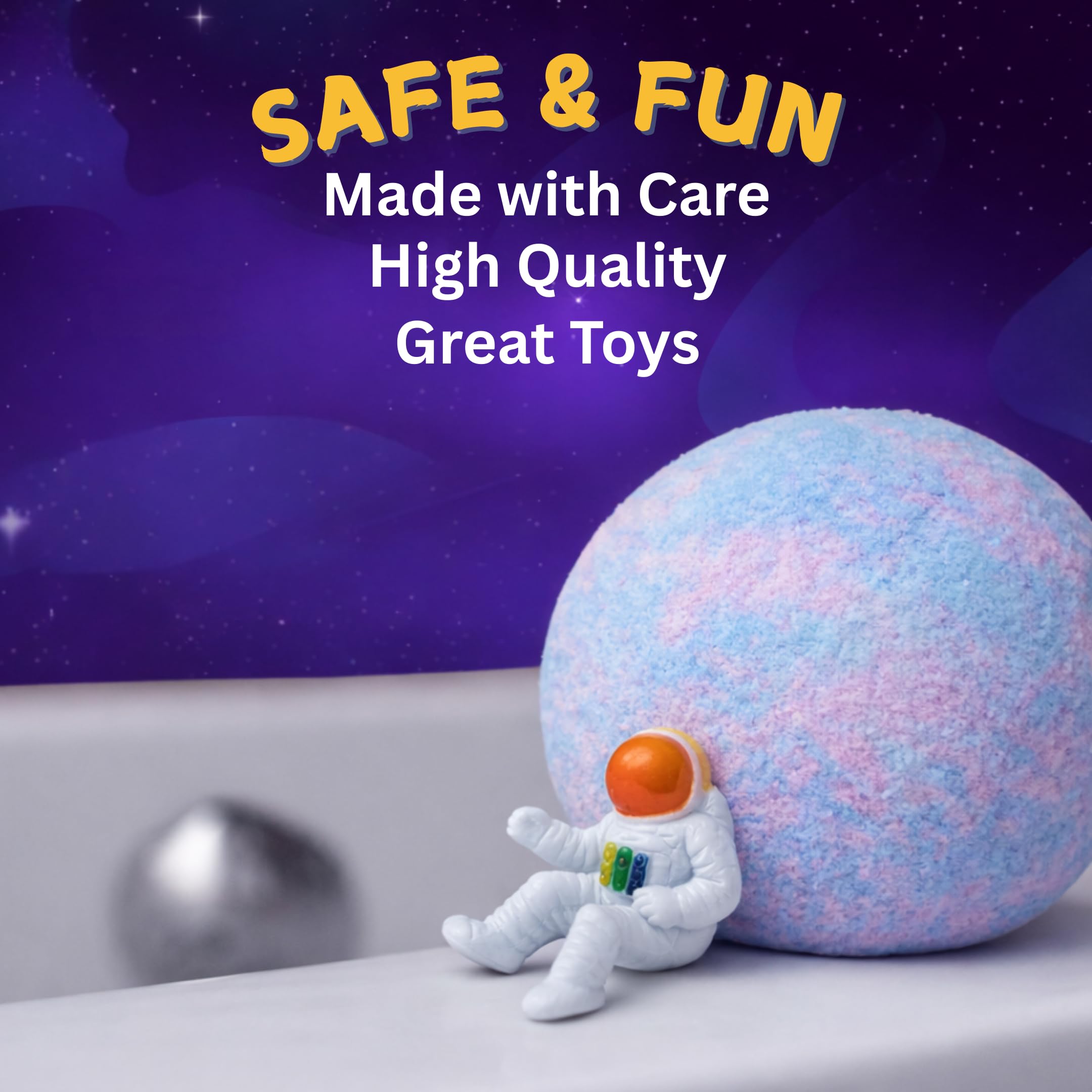 EvolutionUSA Space Bath Bombs colorful fizz with kid safe formula