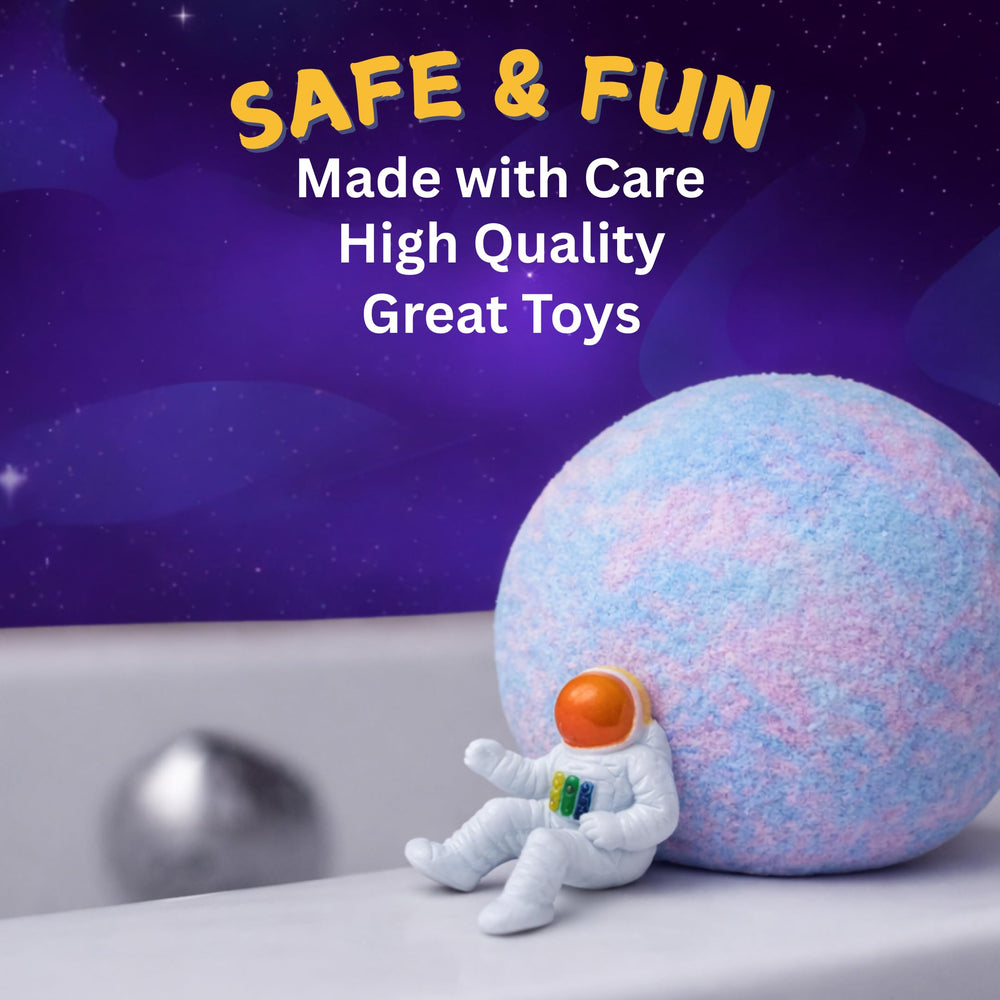 EvolutionUSA Space Bath Bombs colorful fizz with kid safe formula