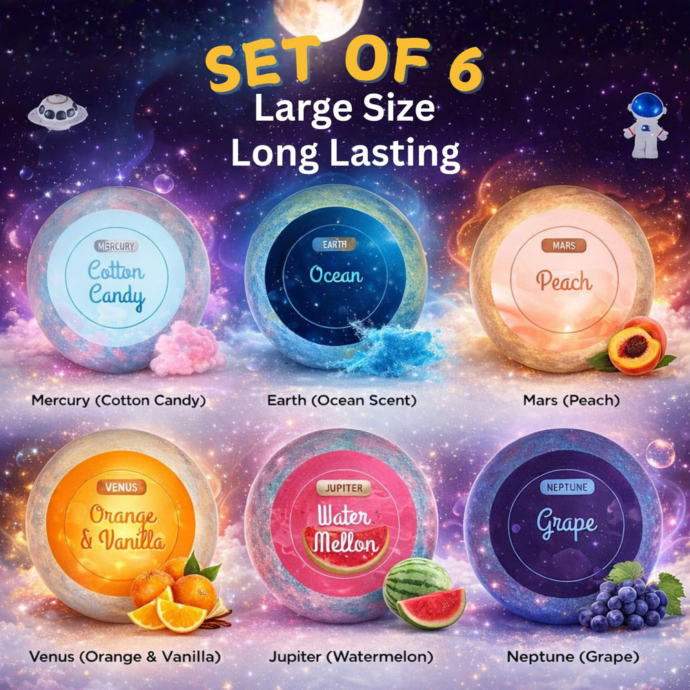 EvolutionUSA Space Bath Bombs planet red hides a surprise toy