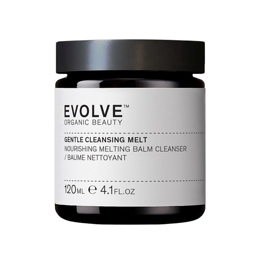 Evolve Cleansing Melt texture close-up reveals creamy milk cleanse for skin.