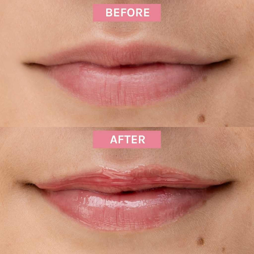 Kalahari Melon Seed Oil drop revealing natural hydration in the lip oil.