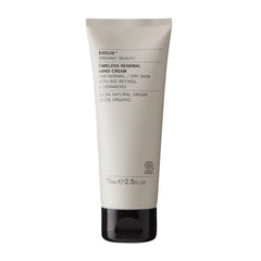 Evolve Organic Beauty bio-retinol hand cream tube closeup showing nourished skin.