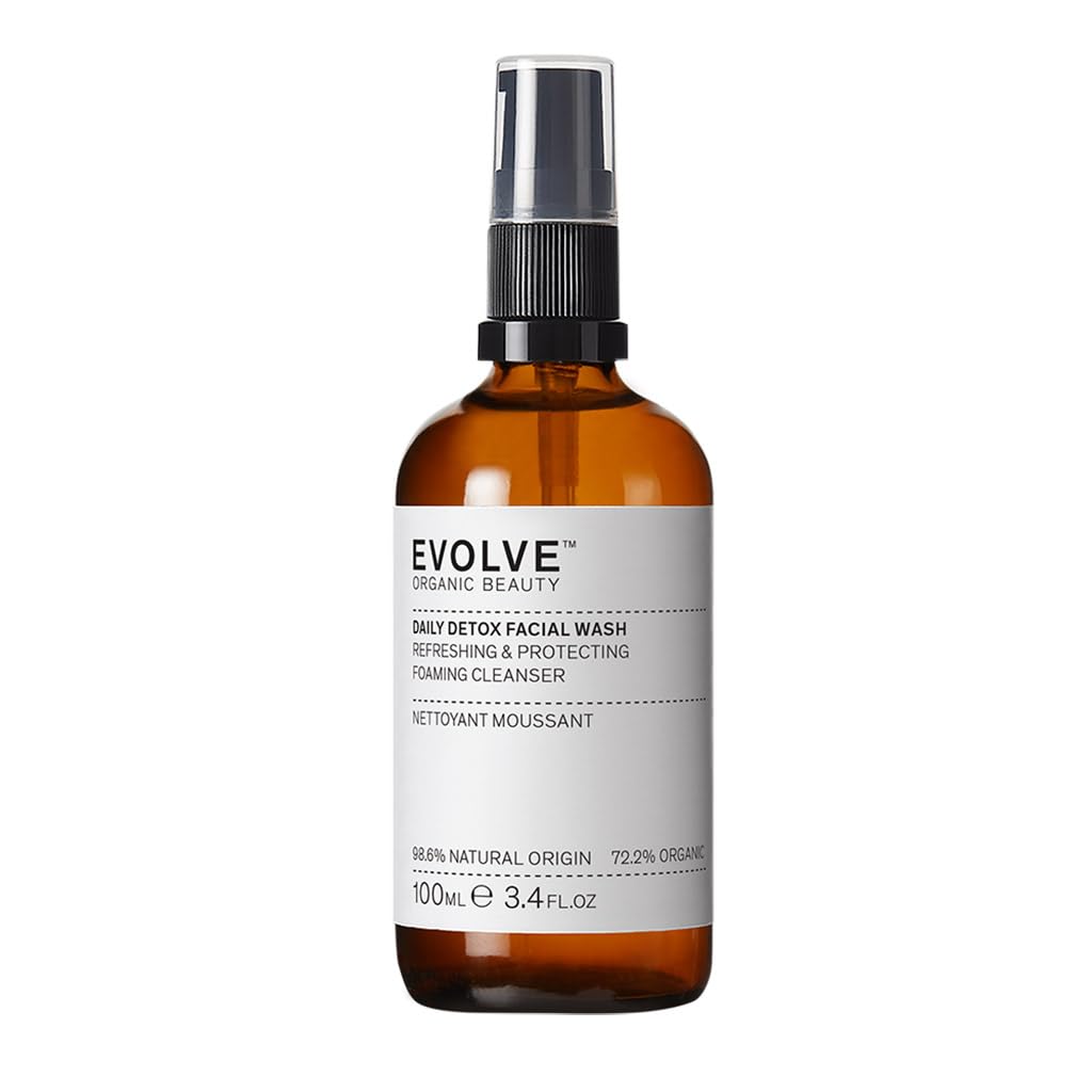 Evolve Organic Beauty Daily Detox Wash bottle for gentle detox of normal to combination skin.