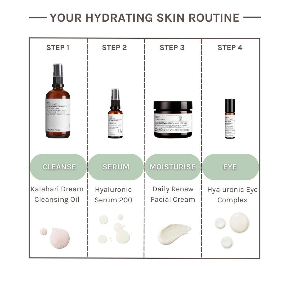 Evolve clean beauty label emphasizes vegan, cruelty-free, organic, small-batch production.