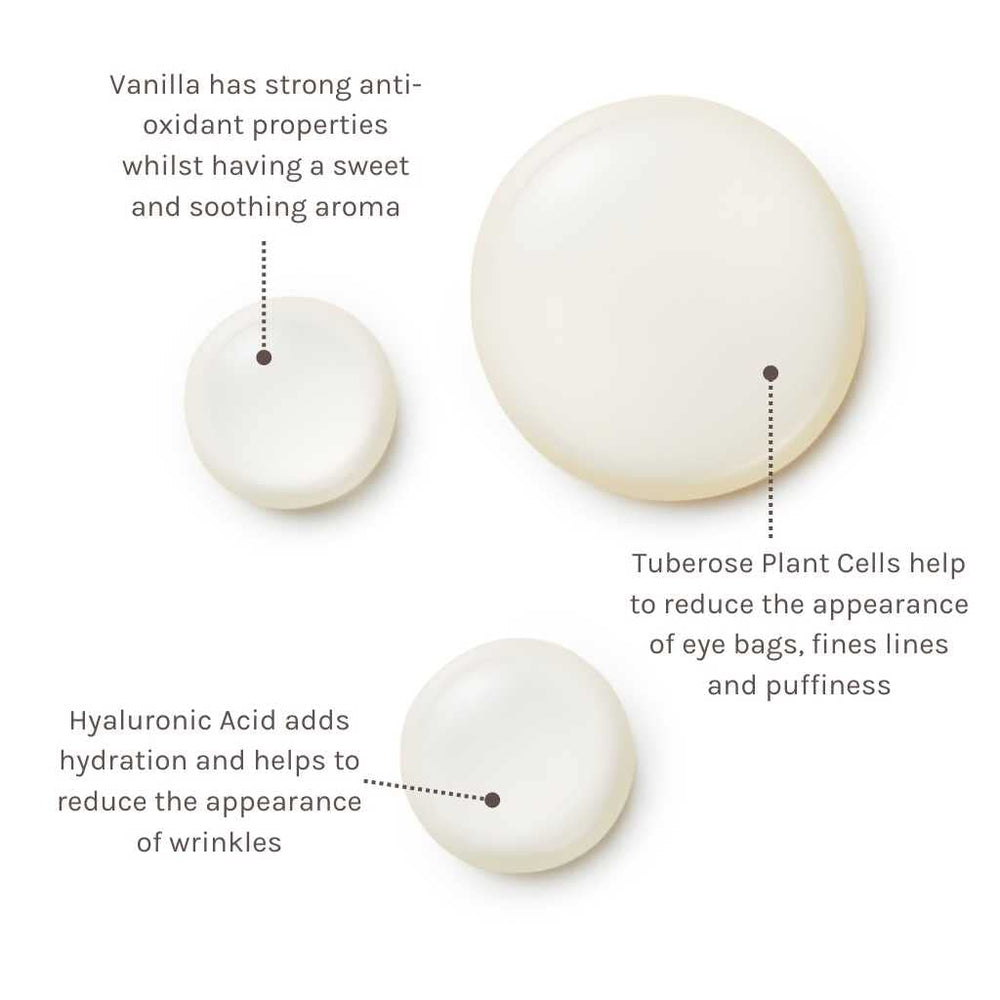 Evolve eye complex with tuberose plant stem cells to refresh under-eye area.