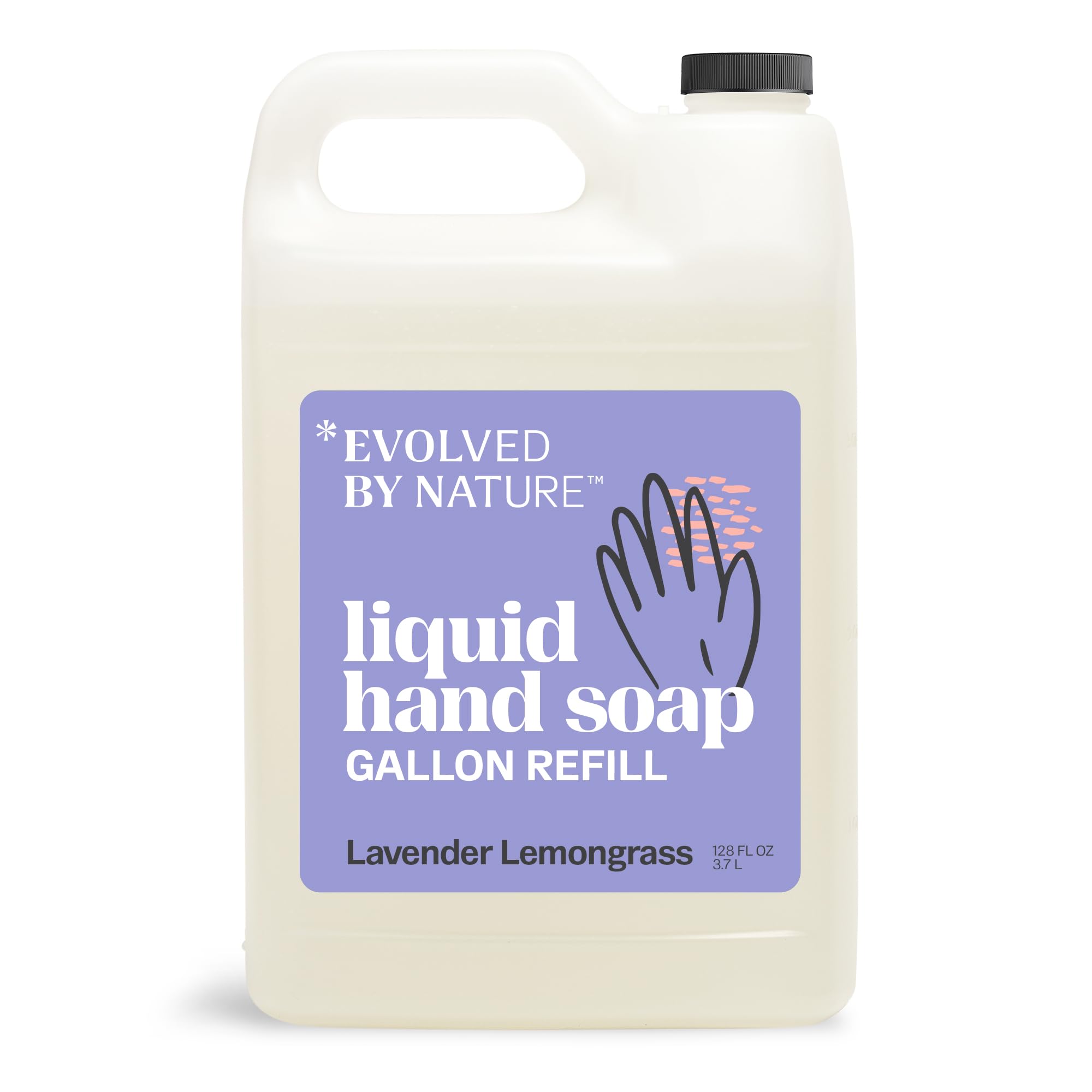 EVOLVED BY NATURE Lavender Lemongrass refill jug reduces plastic waste while keeping hands clean.