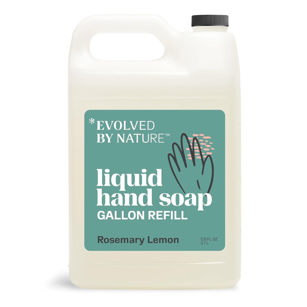 EVOLVED BY NATURE liquid hand soap bottle pouring for easy refills