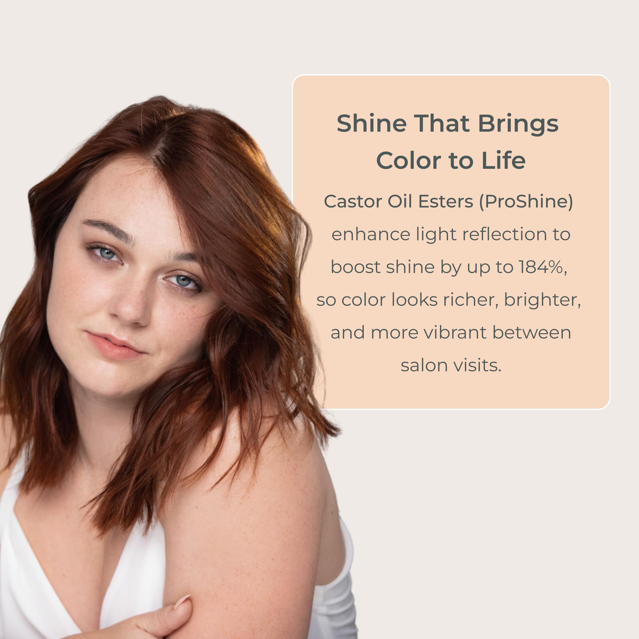 Rinsing EVOLVh SmartColor Shampoo reveals smooth color-treated hair.