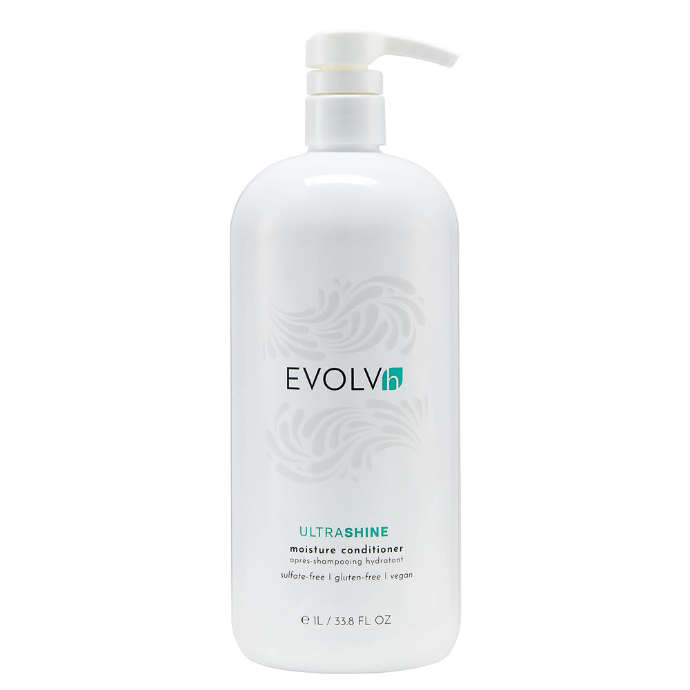 EVOLVh UltraShine Moisture Conditioner bottle with vegan clean formula for radiant shine