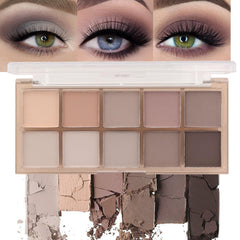 evpct 10-color nude eye shadow palette offers versatile matte shades for natural to dramatic looks.