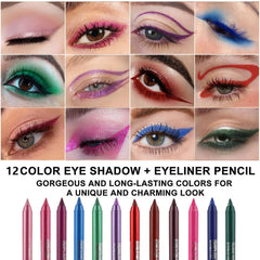 evpct 12 colors eyeliner set rose offers versatile shades for soft daytime looks.