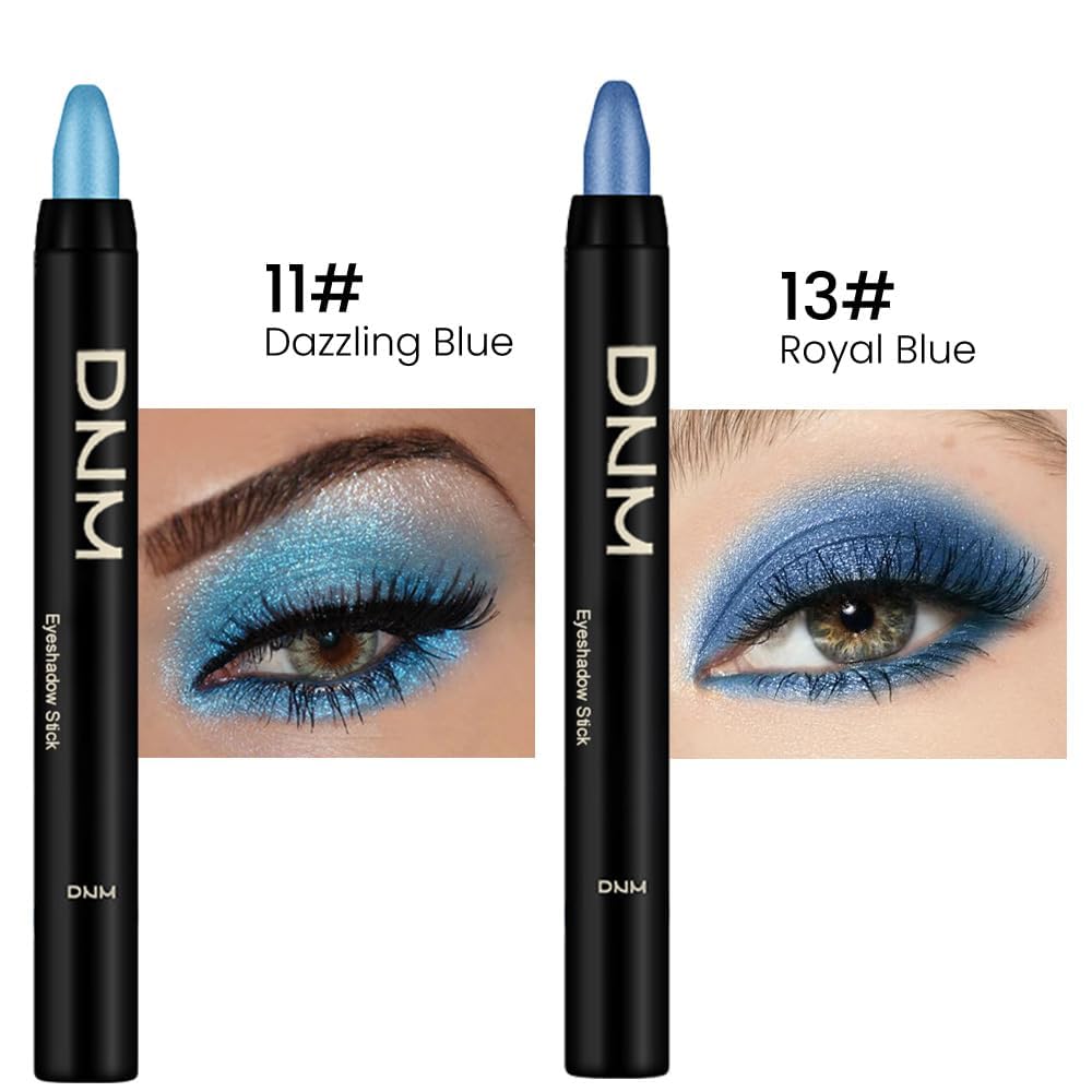 evpct 2Pcs Cream Eyeshadow Sticks in royal blue for dramatic smoky lids.