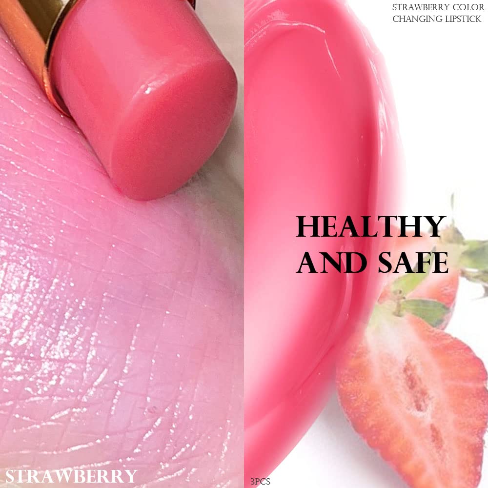 evpct 3Pcs blueberry color changing lipstick with long wear