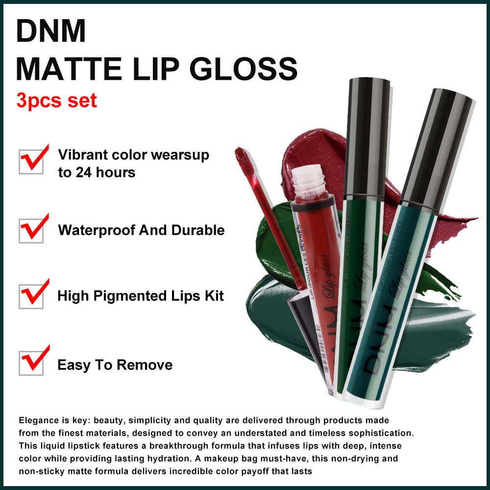evpct emerald green matte liquid lipstick set with vibrant finish