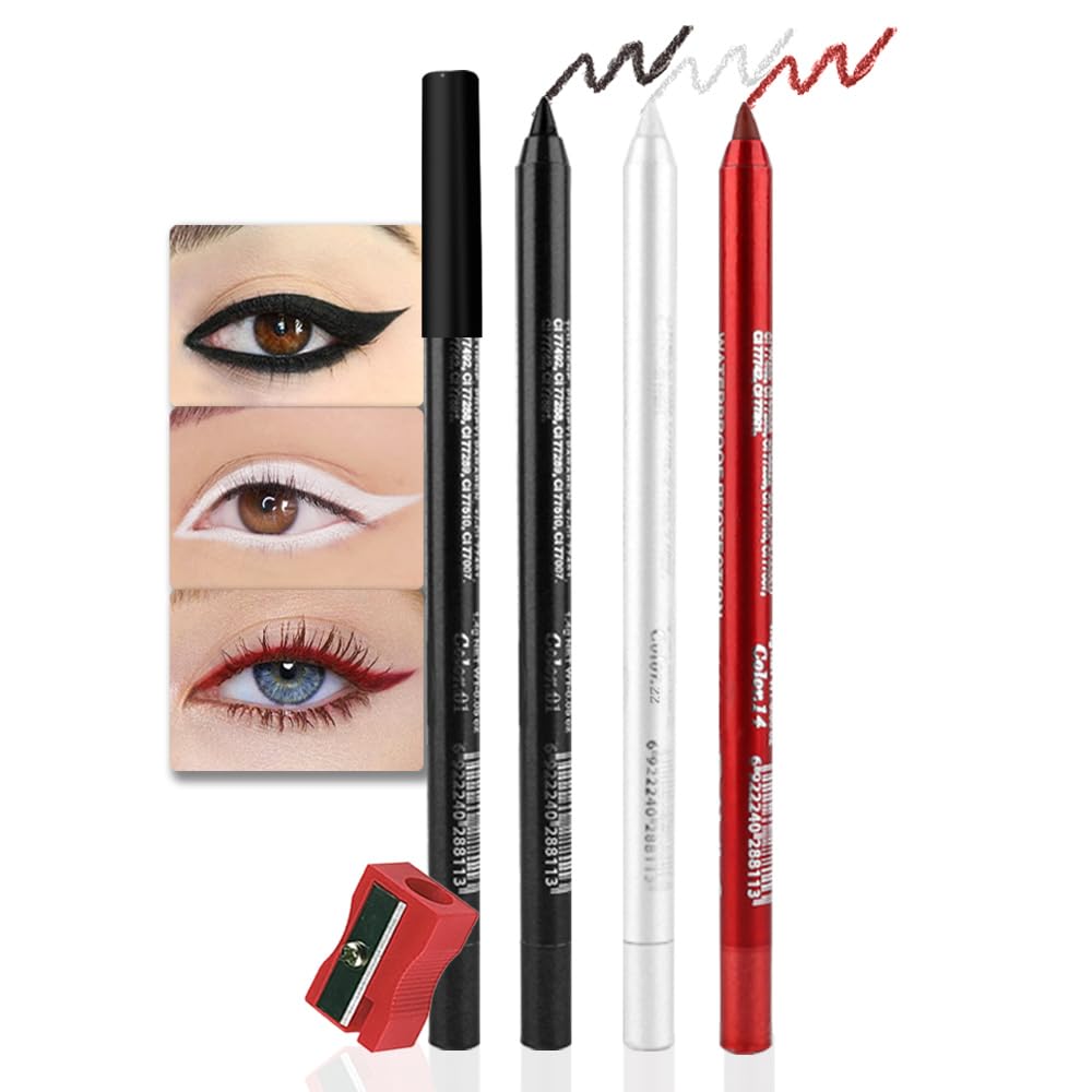 evpct 3pcs eyeliner set in black red white for versatile day-to-night looks.