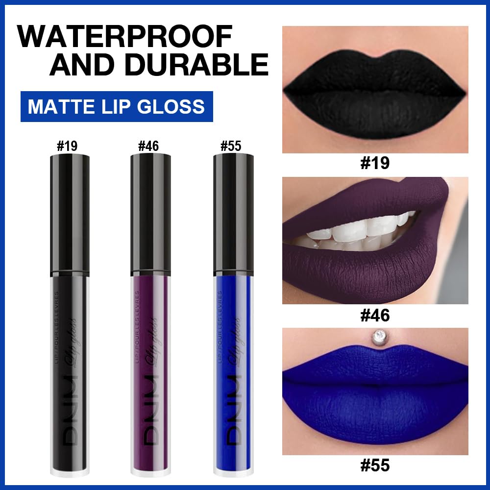 evpct lip color swatches show dark purple black and royal blue