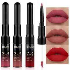 evpct 3pcs matte lip kit in sleek packaging, ideal for gifting.
