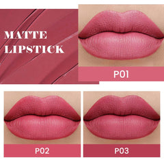 evpct lipstick swatches show nude pink beige rose mauve tones for versatile daily wear.