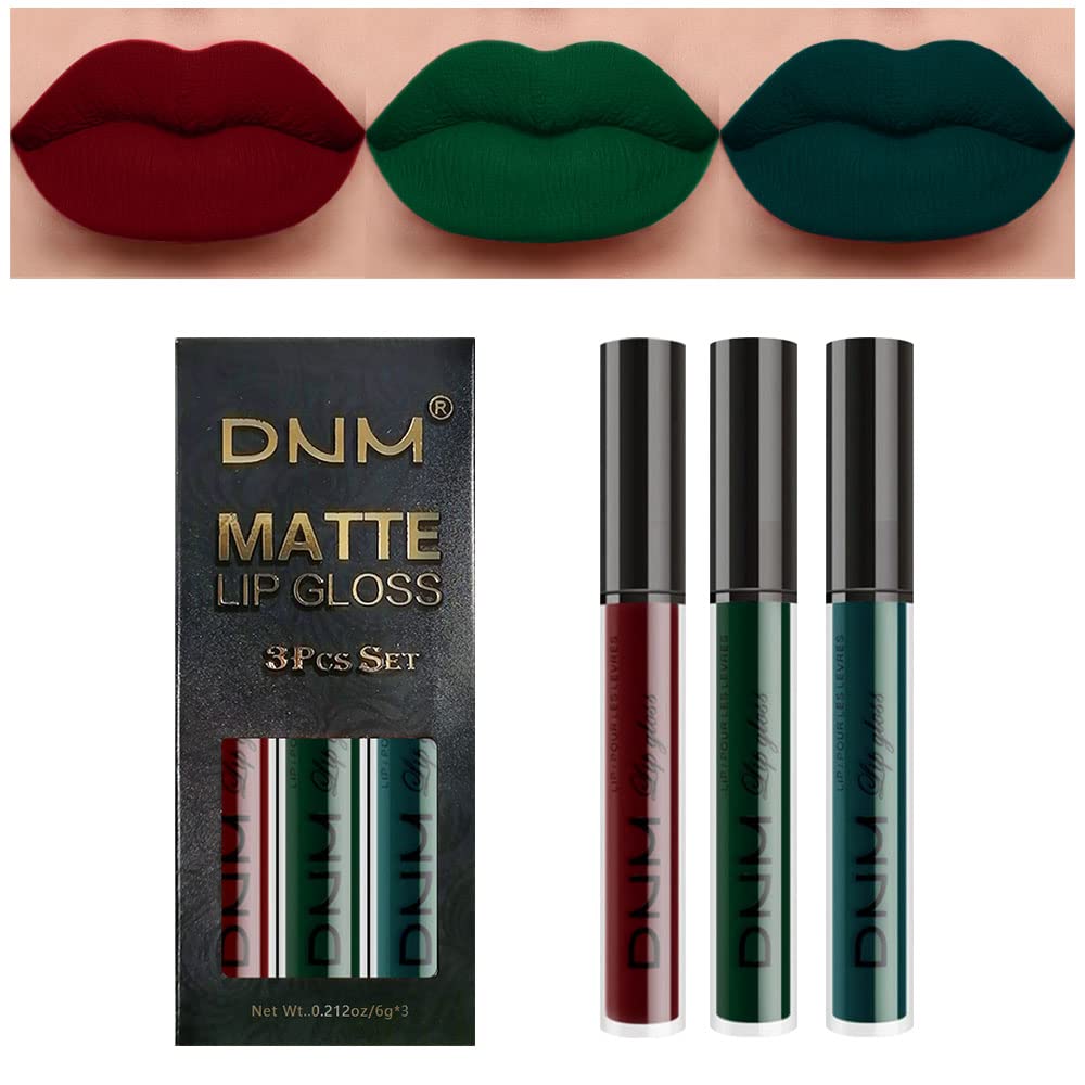 evpct 3Pcs red matte liquid lipstick set for bold daily wear