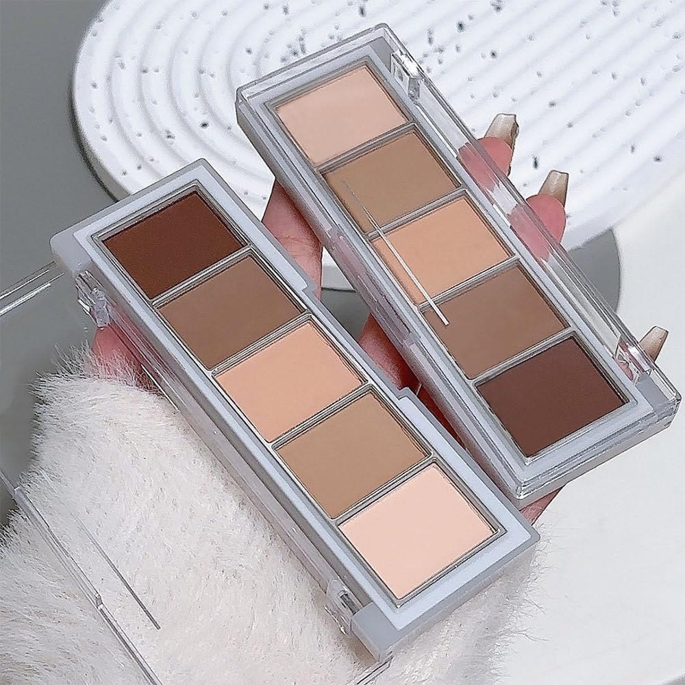 evpct compact case displays portable five-shade matte palette