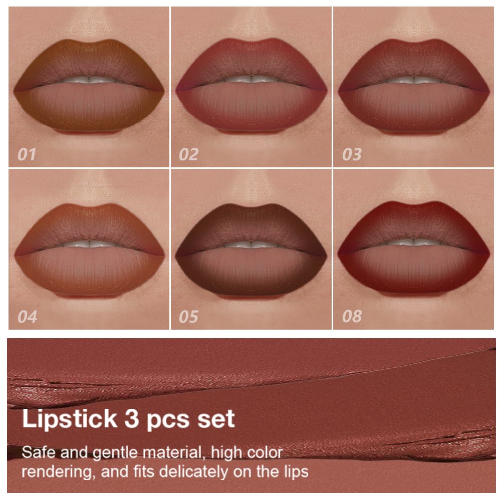 evpct 6 shade gradient matte lipstick swatches highlighting ombre possibilities and long wear