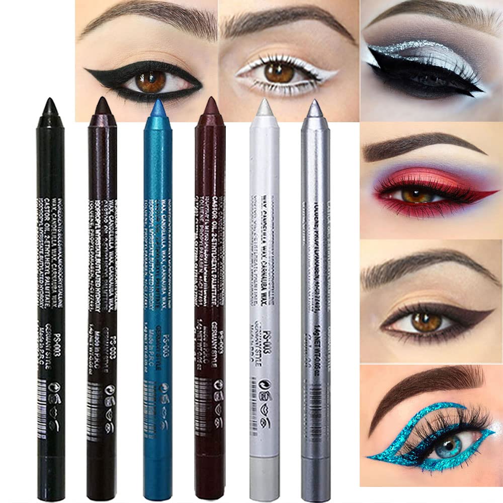 evpct 6pcs eyeliner set packaging image showing premium white matte pencils for clean lines