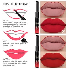 evpct 6Pcs shade swatches show range from pink to burgundy with matte finish.