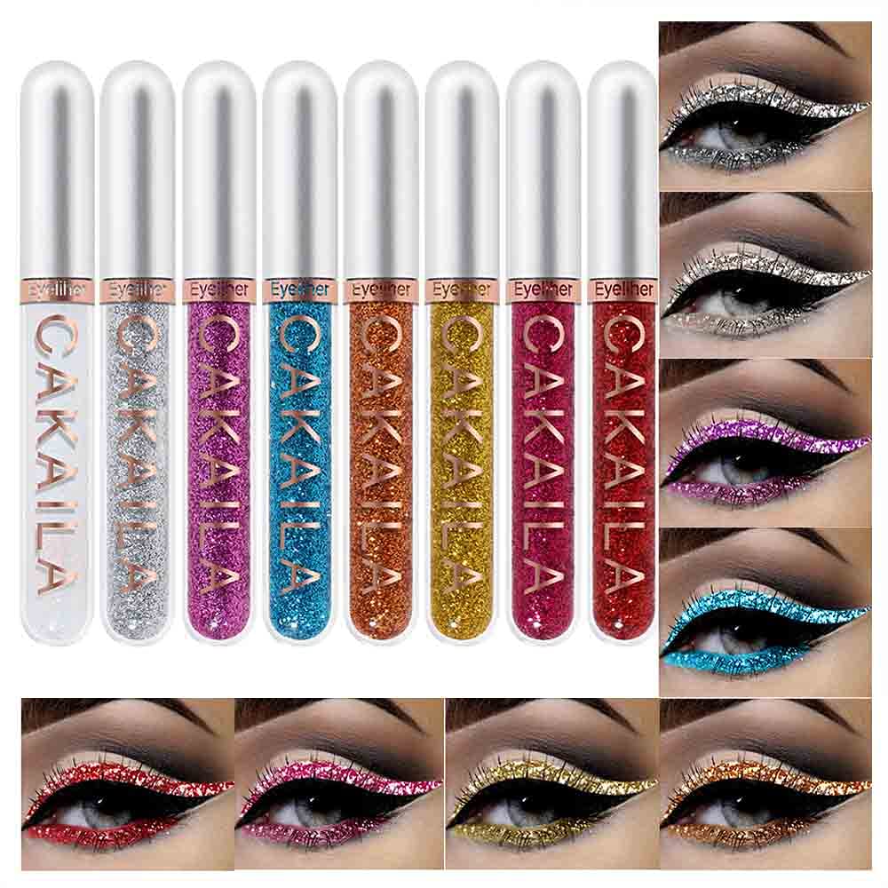 evpct 8 colors glitter eyeliner set display for versatile looks