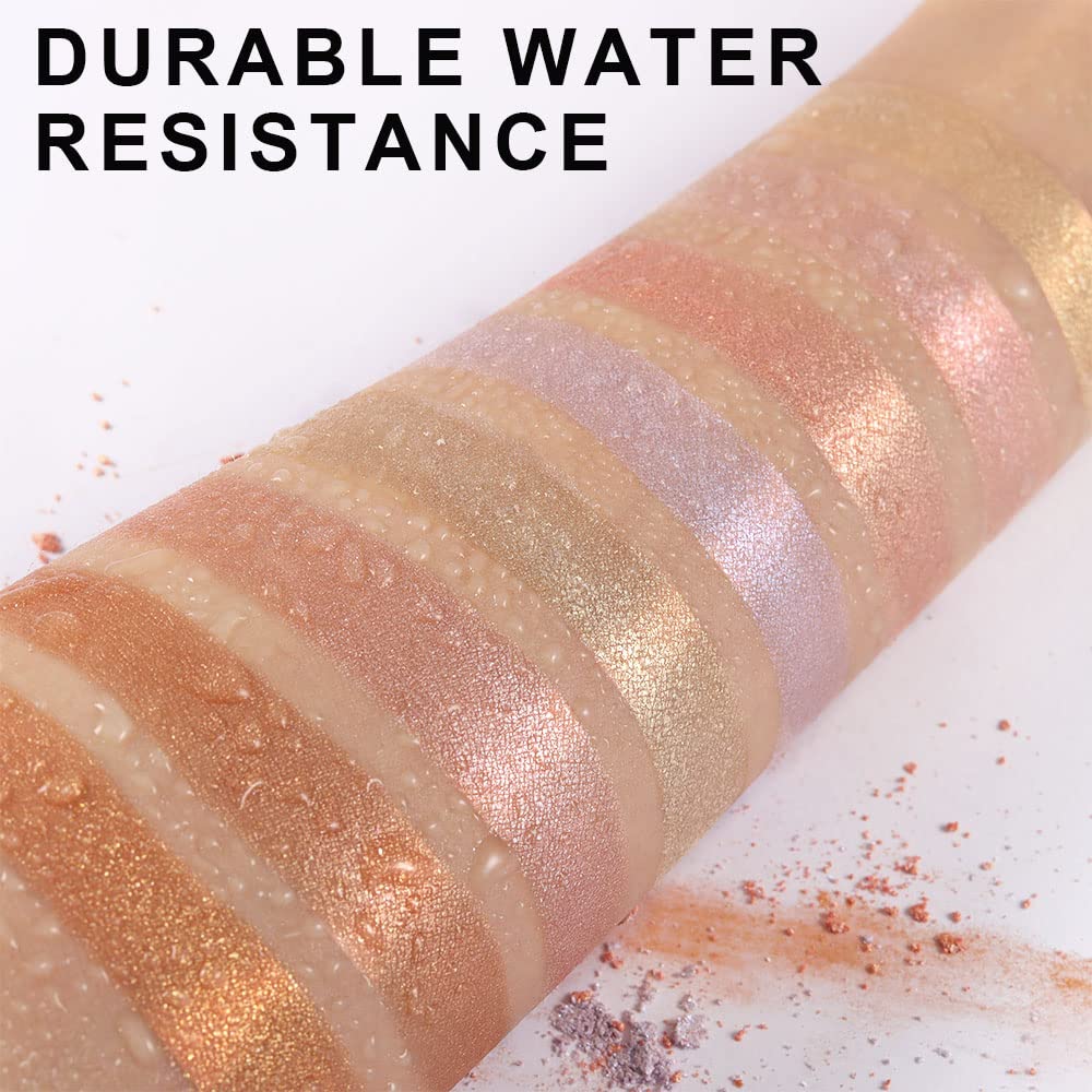 evpct 8 Colors Highlighter Palette highlights collarbones for a refined décolleté glow.