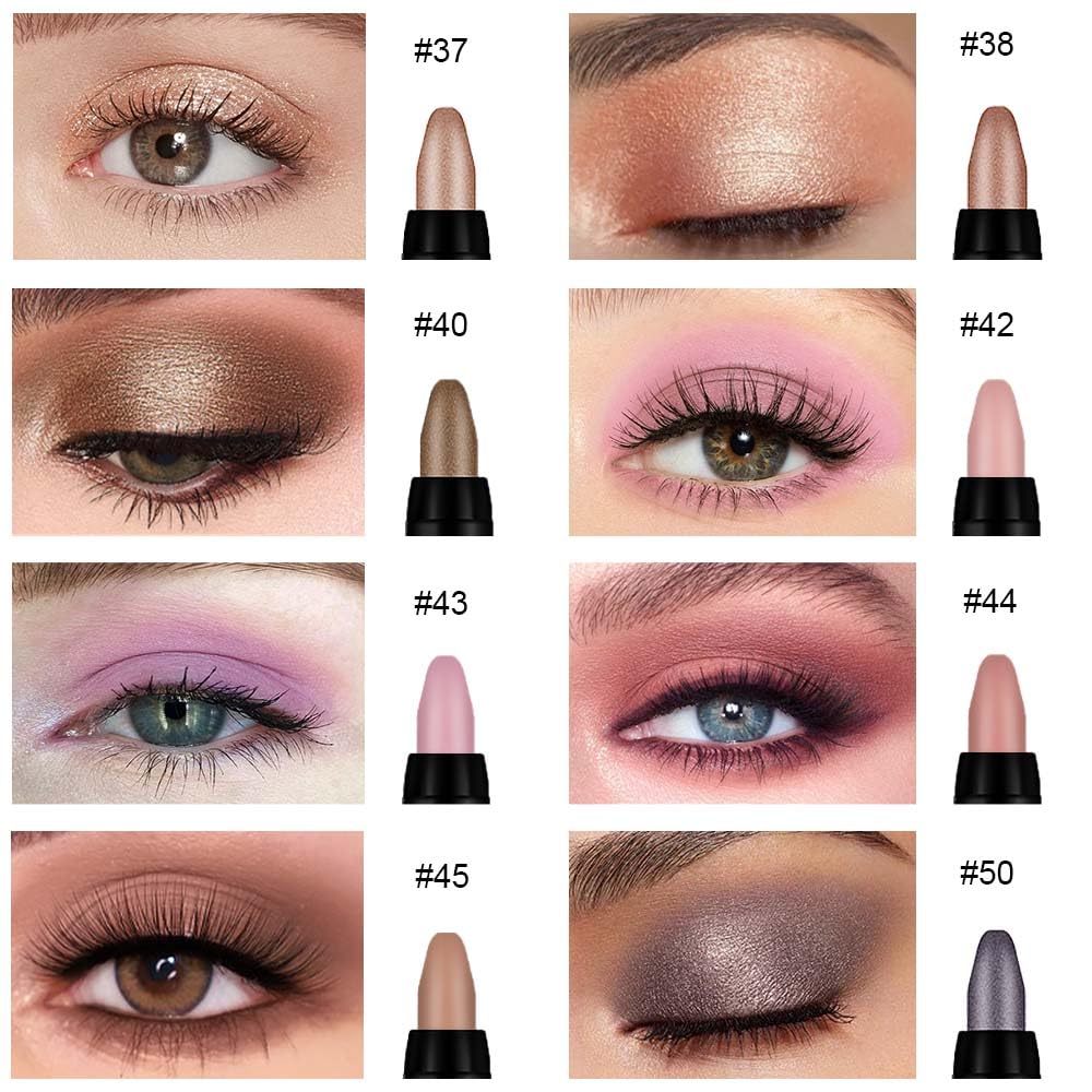 evpct 8Pcs set color chart displaying shimmer and matte options