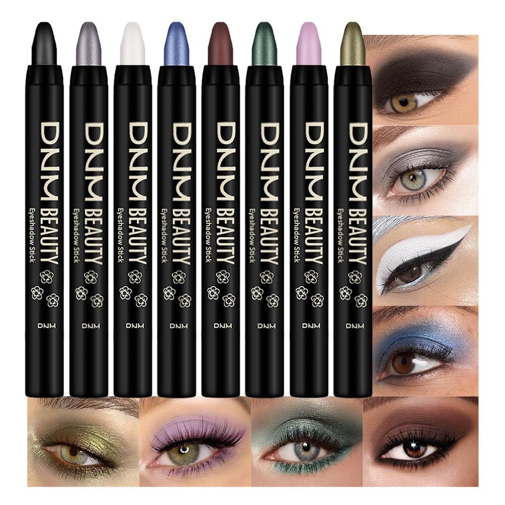 evpct 8Pcs Cream Eyeshadow Stick black for dramatic, long-lasting look