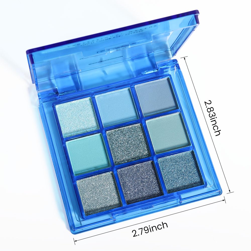 evpct 9 colors blue glitter eyeshadow palette creative looks inspiration