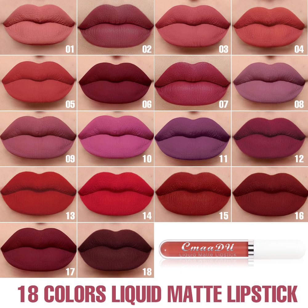 evpct Bright Sexy Red Lipstick Set during wear test demonstrates transfer-resistant finish.