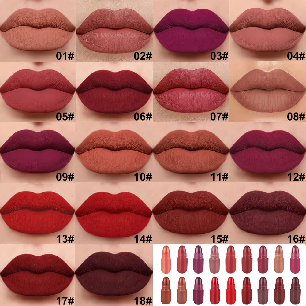 evpct clear compact box holding lipstick collection for on-the-go touchups.