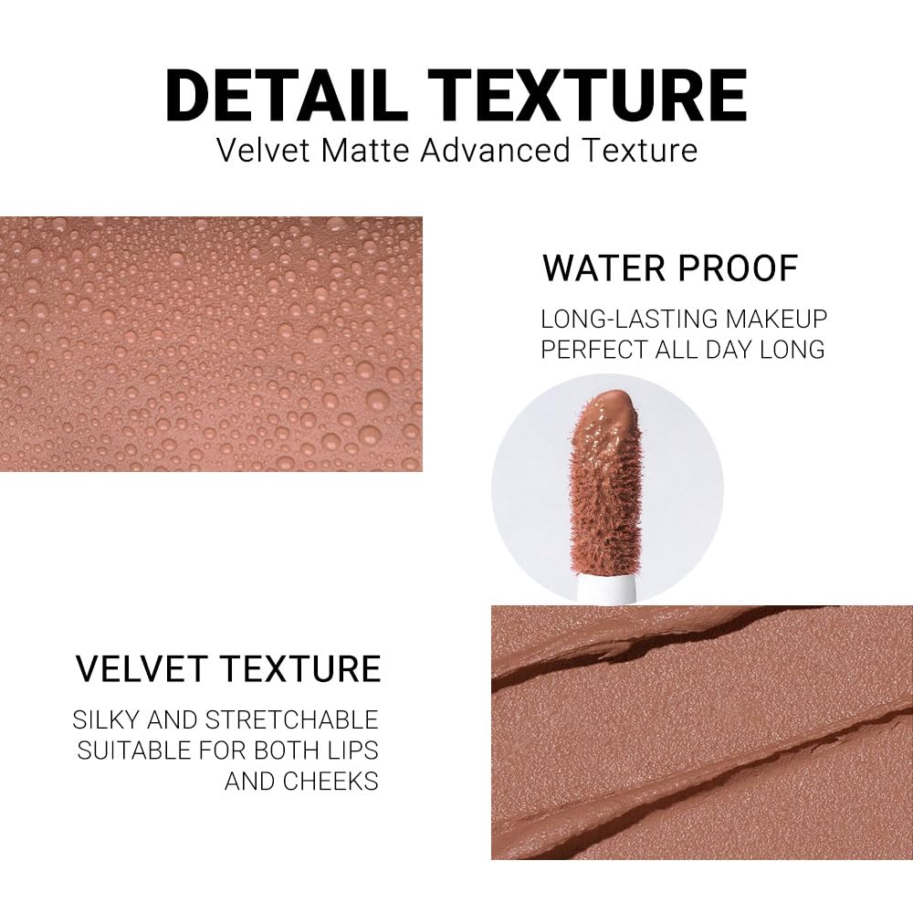 evpct closeup applying matte lipstick for precise lip definition
