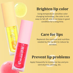 evpct clear gloss bottles demonstrate temperature-activated color change for lips