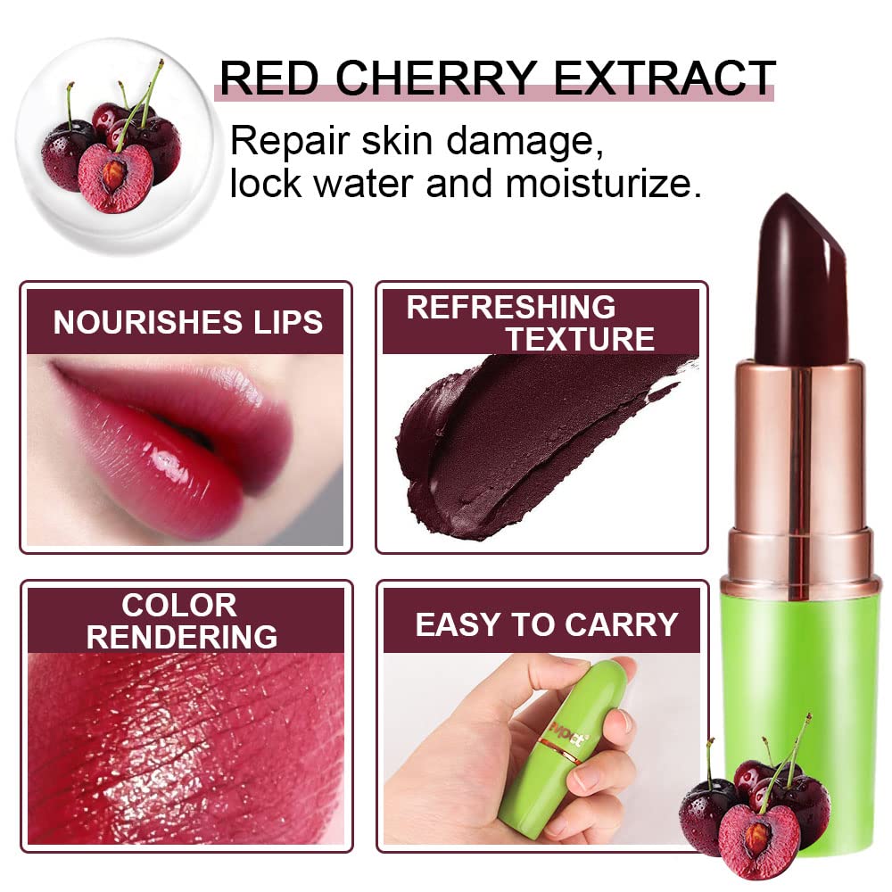 evpct color-changing lipstick on lips responding to temperature for tailored shade.