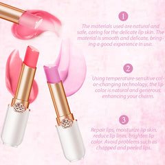 evpct blueberry mood color changing lipstick swatch for smooth lips