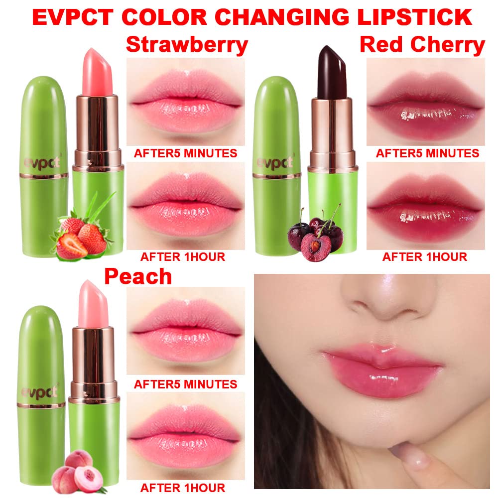 evpct color-changing lipstick red maintains moisture and long-lasting color