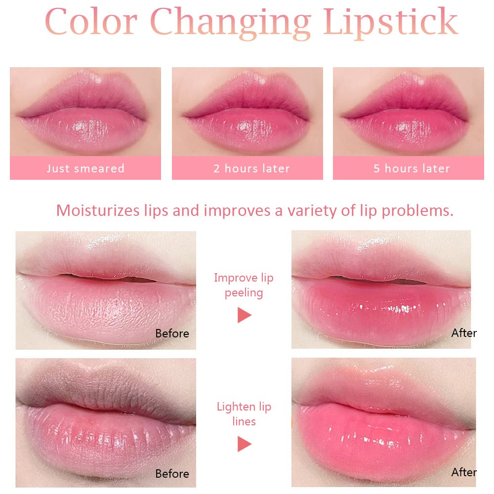 evpct strawberry mood color changing lipstick swatch for lasting color