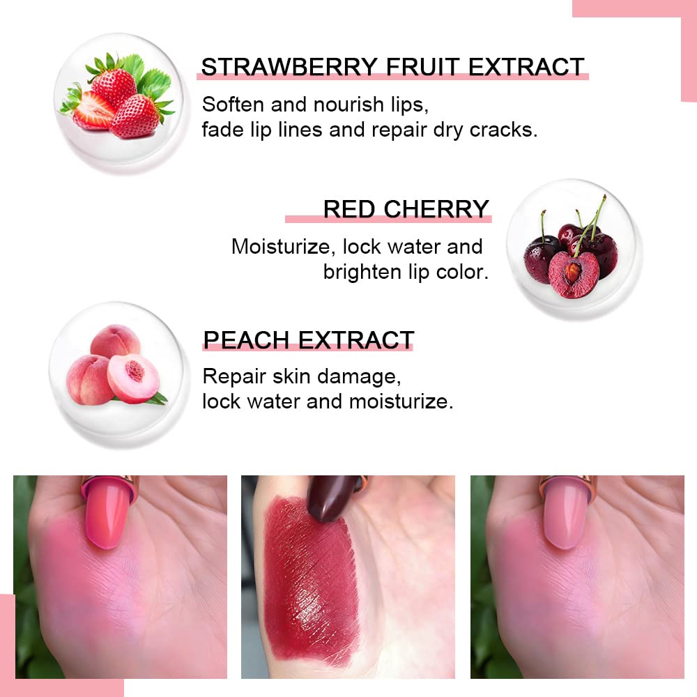 evpct color-changing lipstick strawberry provides vivid shade and moisturizing care