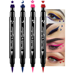 evpct colored winged eyeliner stamp 4in1 set in case for versatile daily makeup