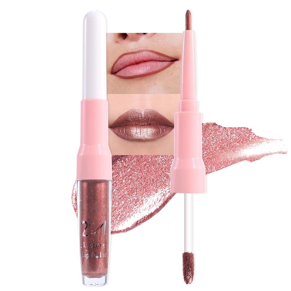 evpct Dark Bronze Liquid Lipstick applied for smooth color and lasting shine.