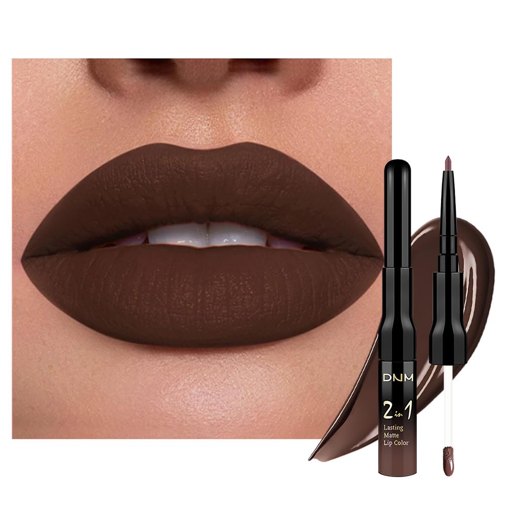 evpct dark deep brown chocolate matte lip liner for precise lip shaping.
