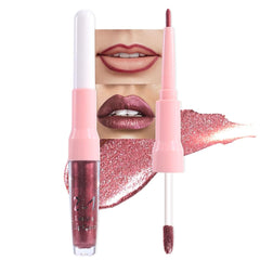 evpct dark wine red metallic glitter lip gloss for bold evening looks