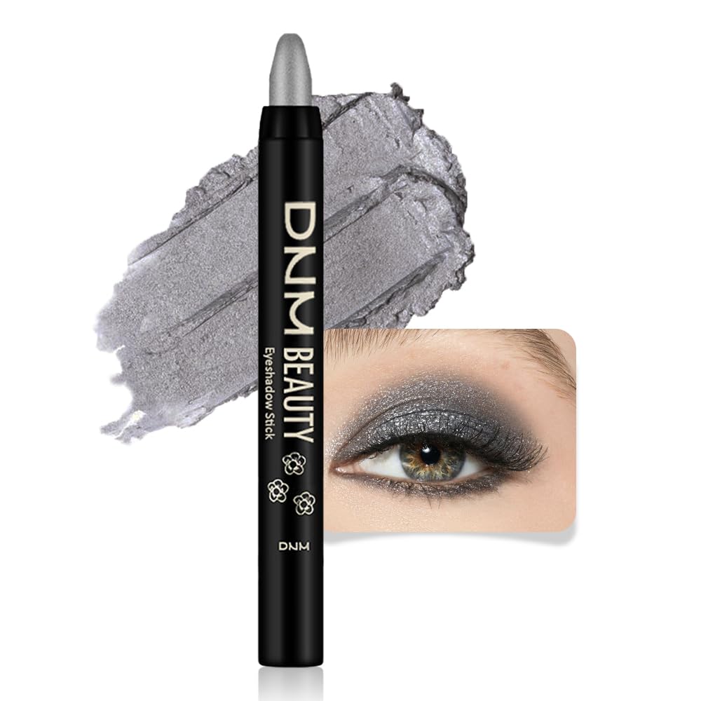 evpct Dazzling Grey Shimmer Eye Shadow Stick close-up with creamy, blendable texture.