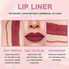 evpct dual-ended lip liner and lipstick pen ready for easy application